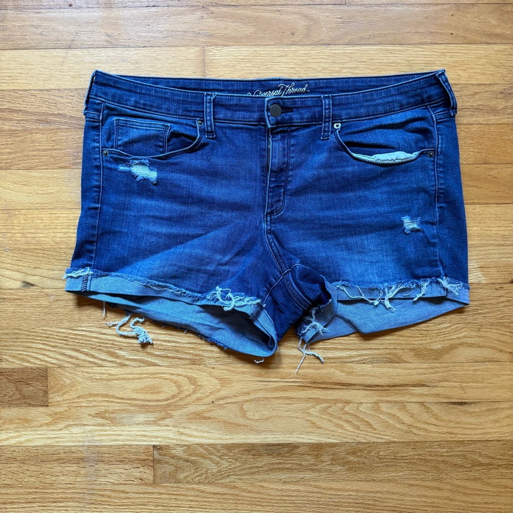 Universal Thread Dark Blue Distressed Jean Shorts